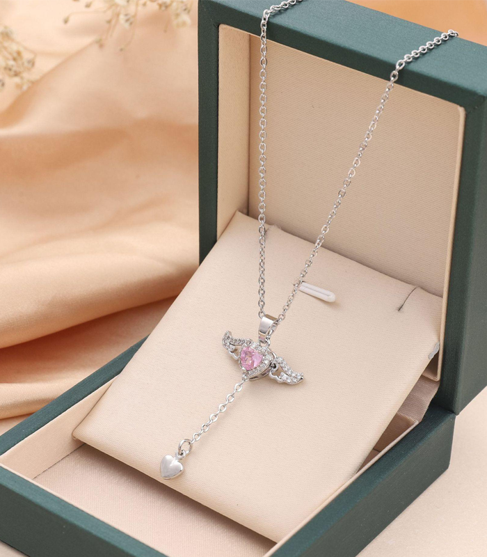 kanatlı sevgi meleği kolye gümüş