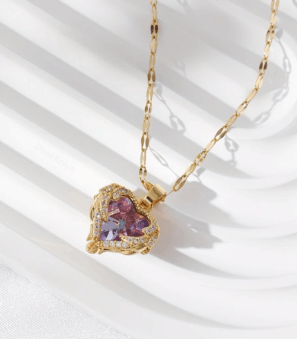 okyanus kalbi çelik kolye