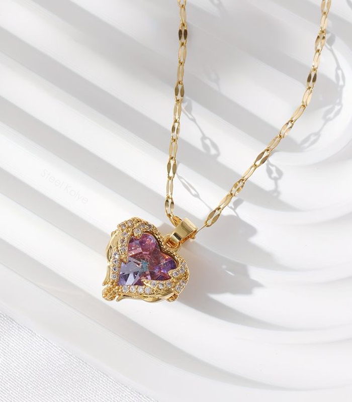 okyanus kalbi çelik kolye